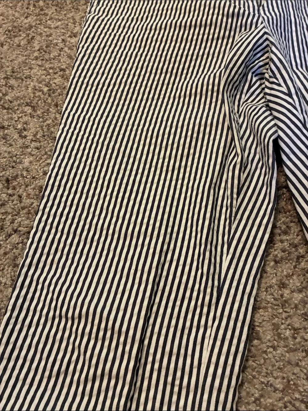 J. Crew Navy and White Striped Women's Trousers
